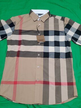 BURBERRY LONG SLEEVE DRESS/CASUAL SHIRT CLASSIC SIZE"M"